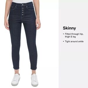 Calvin Klein Jeans Women's Exposed Button-Fly High-Rise Skinny Jeans - Concord